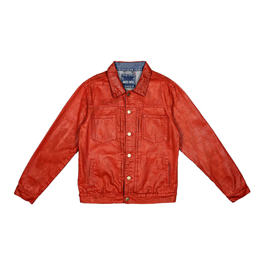 RED PAINTED DENIM JACKET