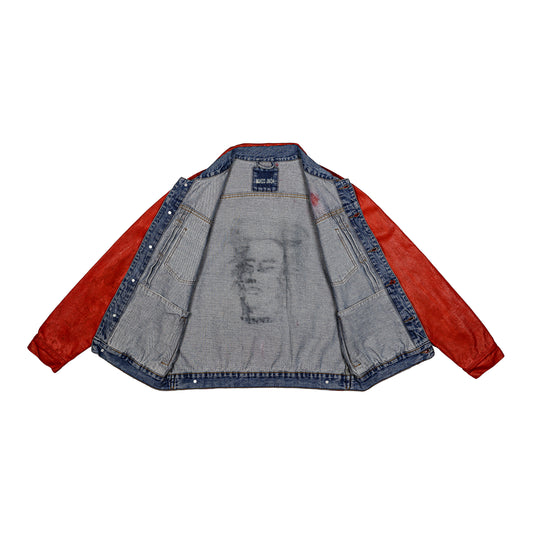 RED PAINTED DENIM JACKET
