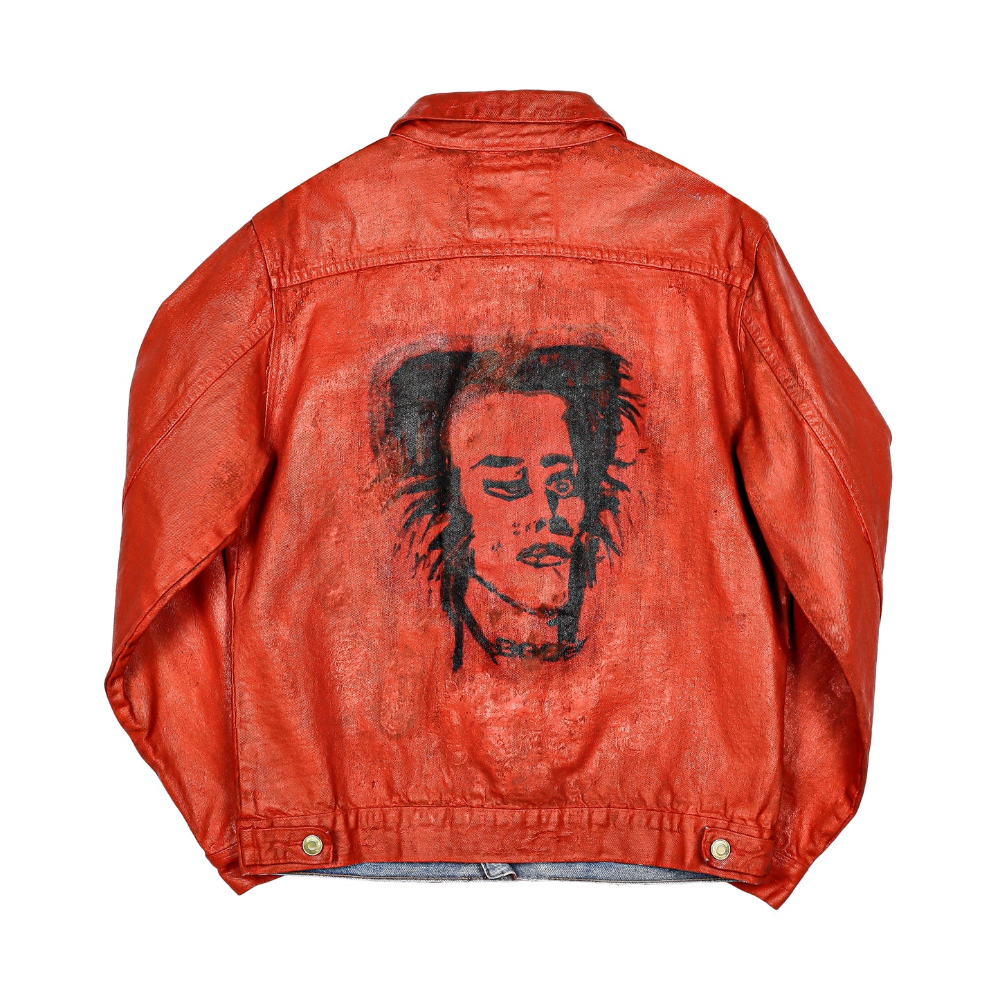 RED PAINTED DENIM JACKET