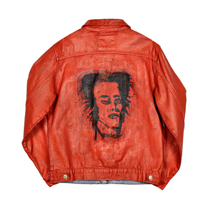 RED PAINTED DENIM JACKET
