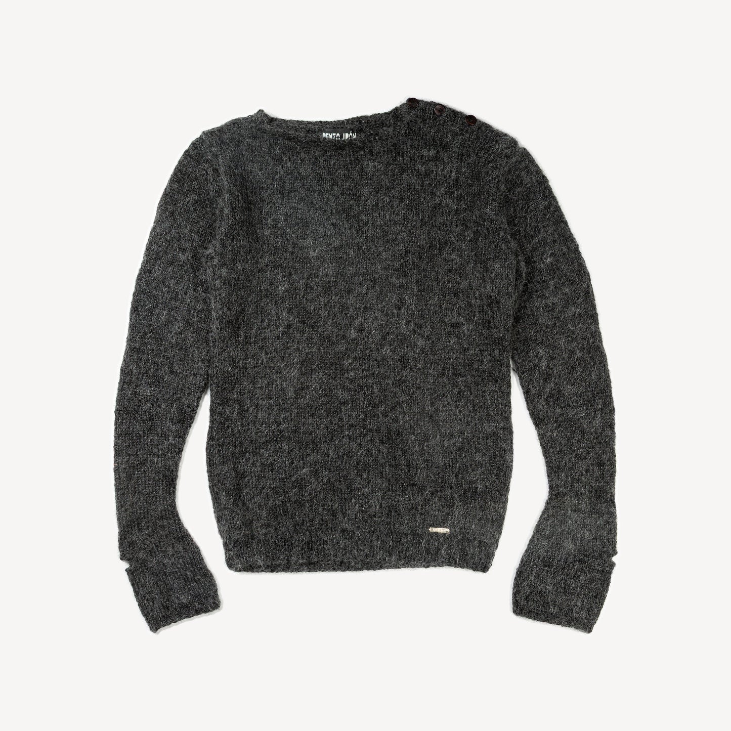 MOHAIR SHOULDER BUTTON KNIT SWEATER