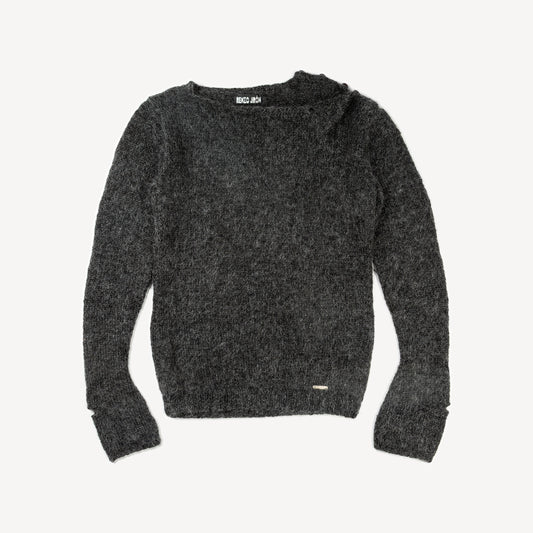 MOHAIR SHOULDER BUTTON KNIT SWEATER